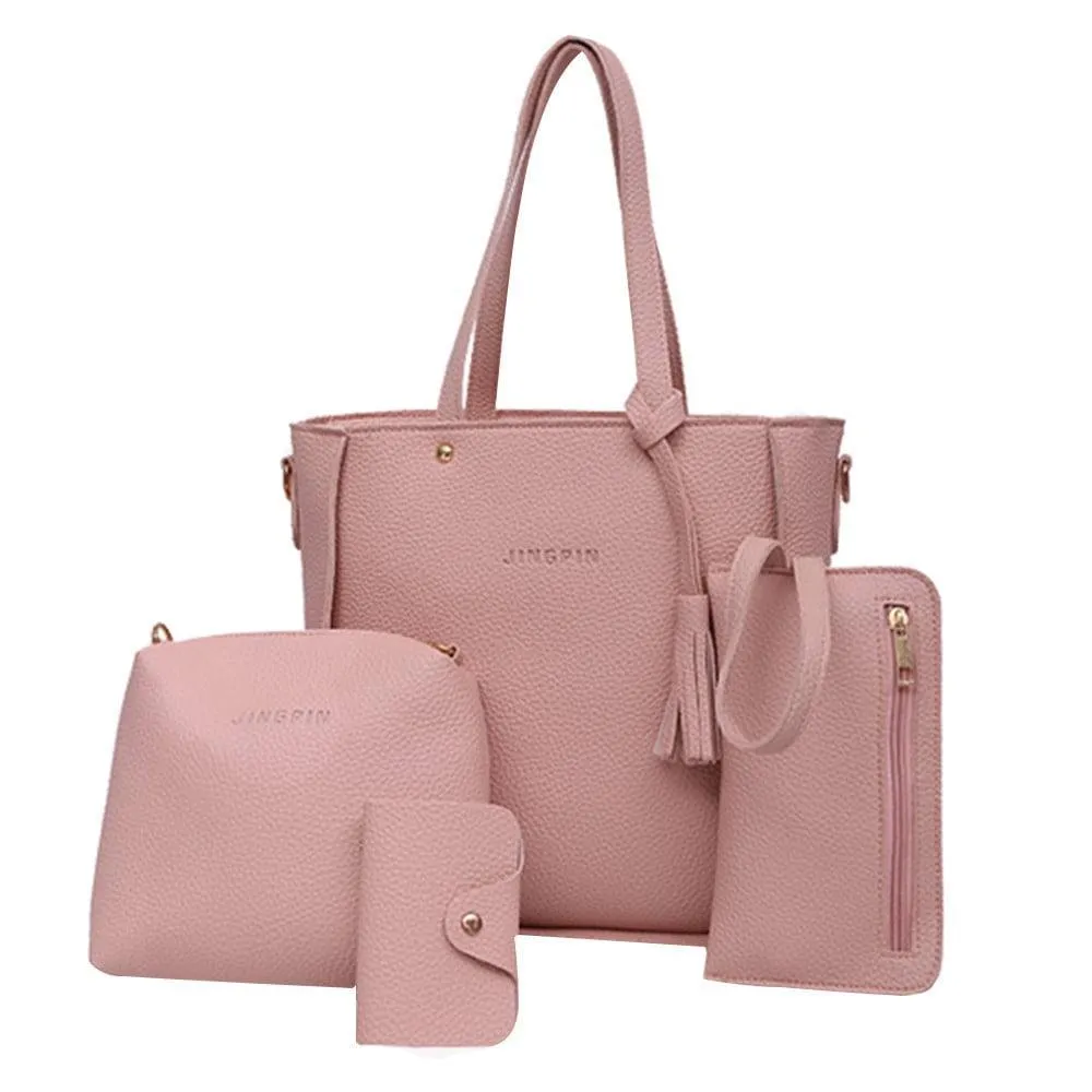 Shldybc Four Set Handbag Shoulder Bags Four Tote Bag Crossbody Wallet Bags, Summer Savings Clearance