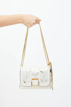 White & Gold Lockett Textured Bag