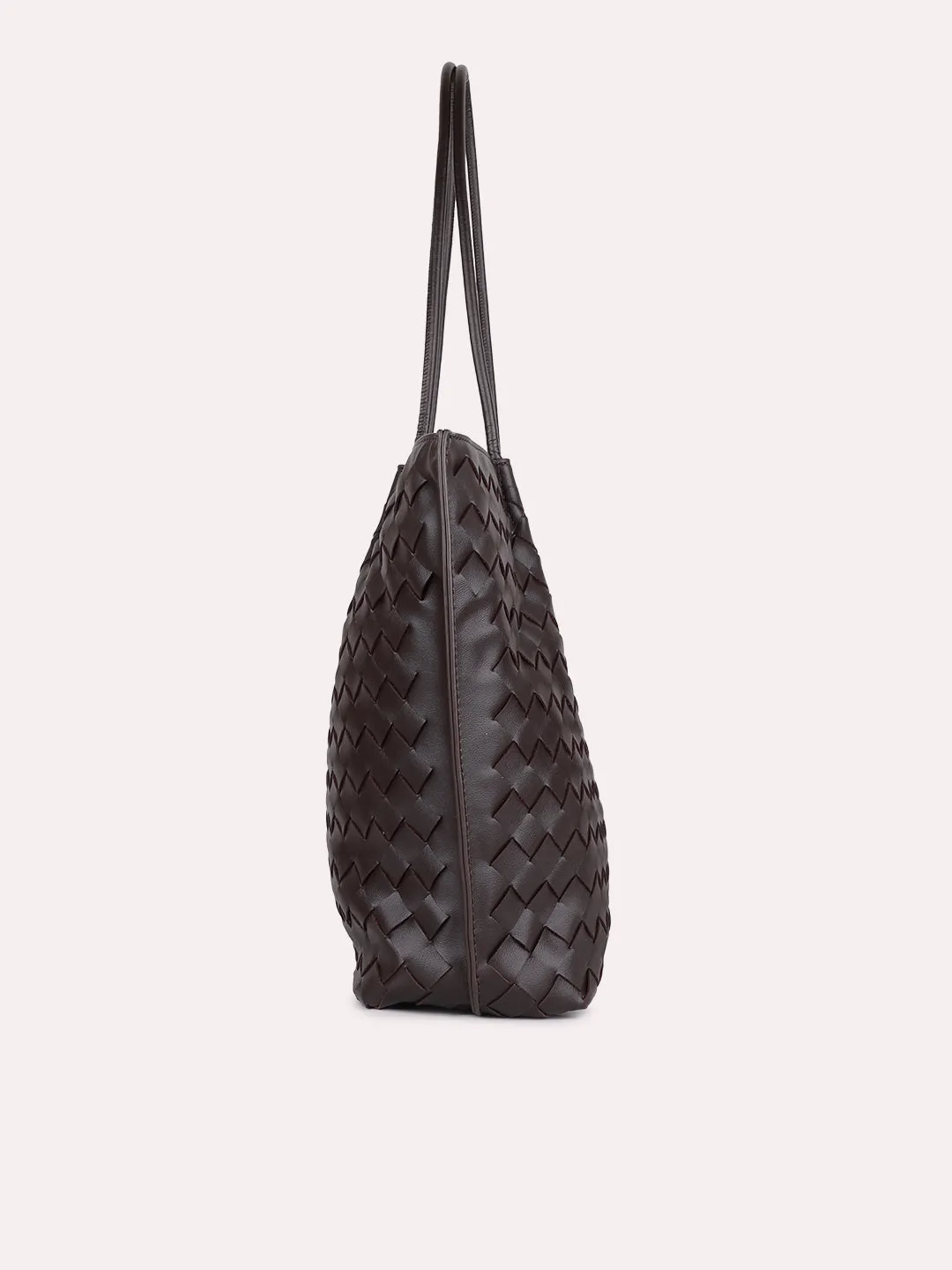 Women Casual Purple Textured Shoulder Bag With Zipper