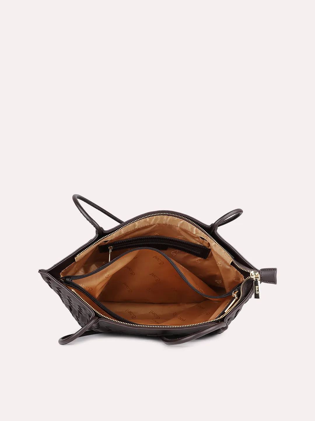Women Casual Purple Textured Shoulder Bag With Zipper