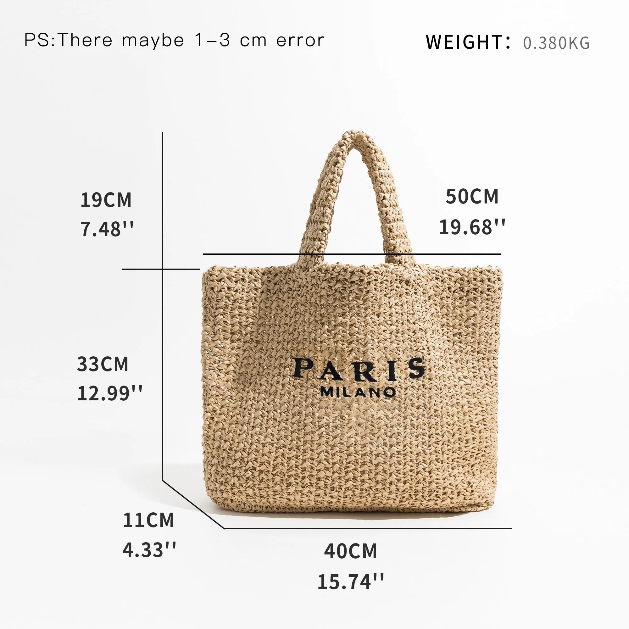 Women Plaited Raffia Straw Bag