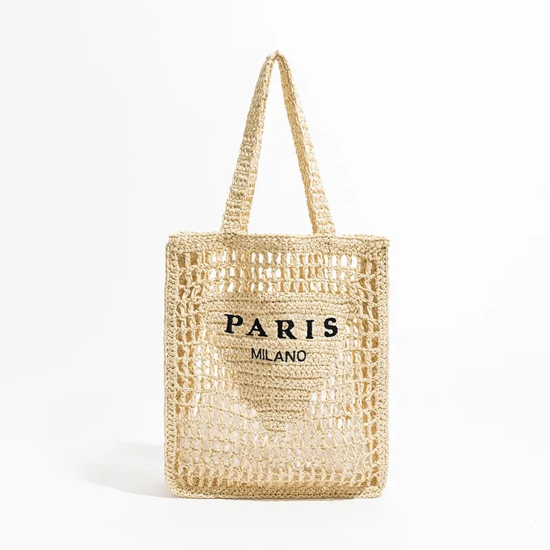 Women Plaited Raffia Straw Bag