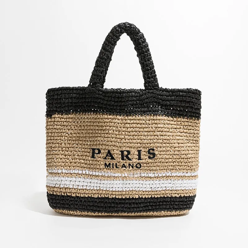 Women Plaited Raffia Straw Bag