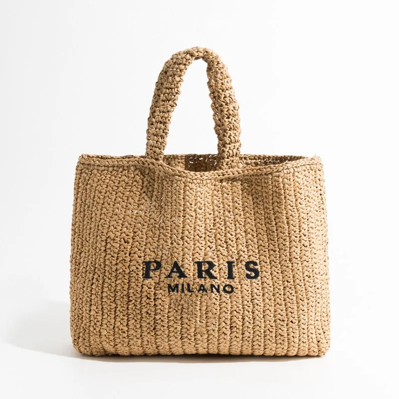 Women Plaited Raffia Straw Bag
