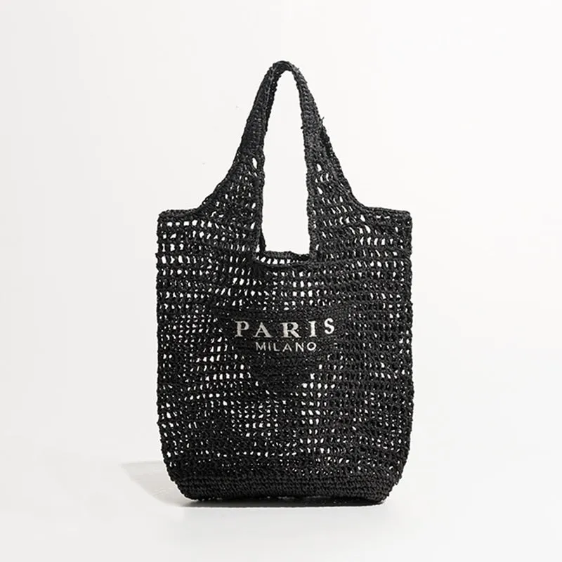 Women Plaited Raffia Straw Bag