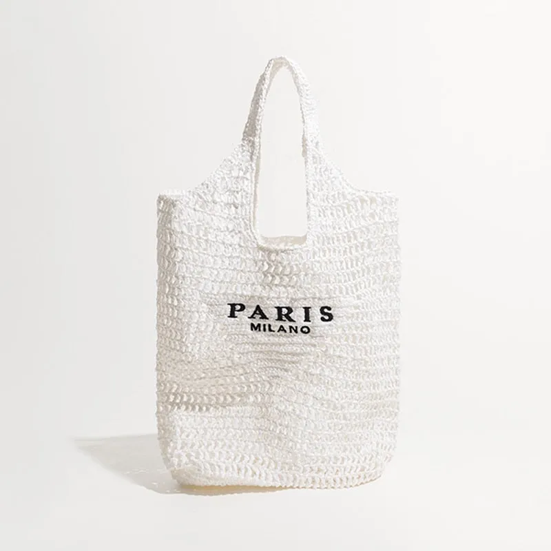 Women Plaited Raffia Straw Bag