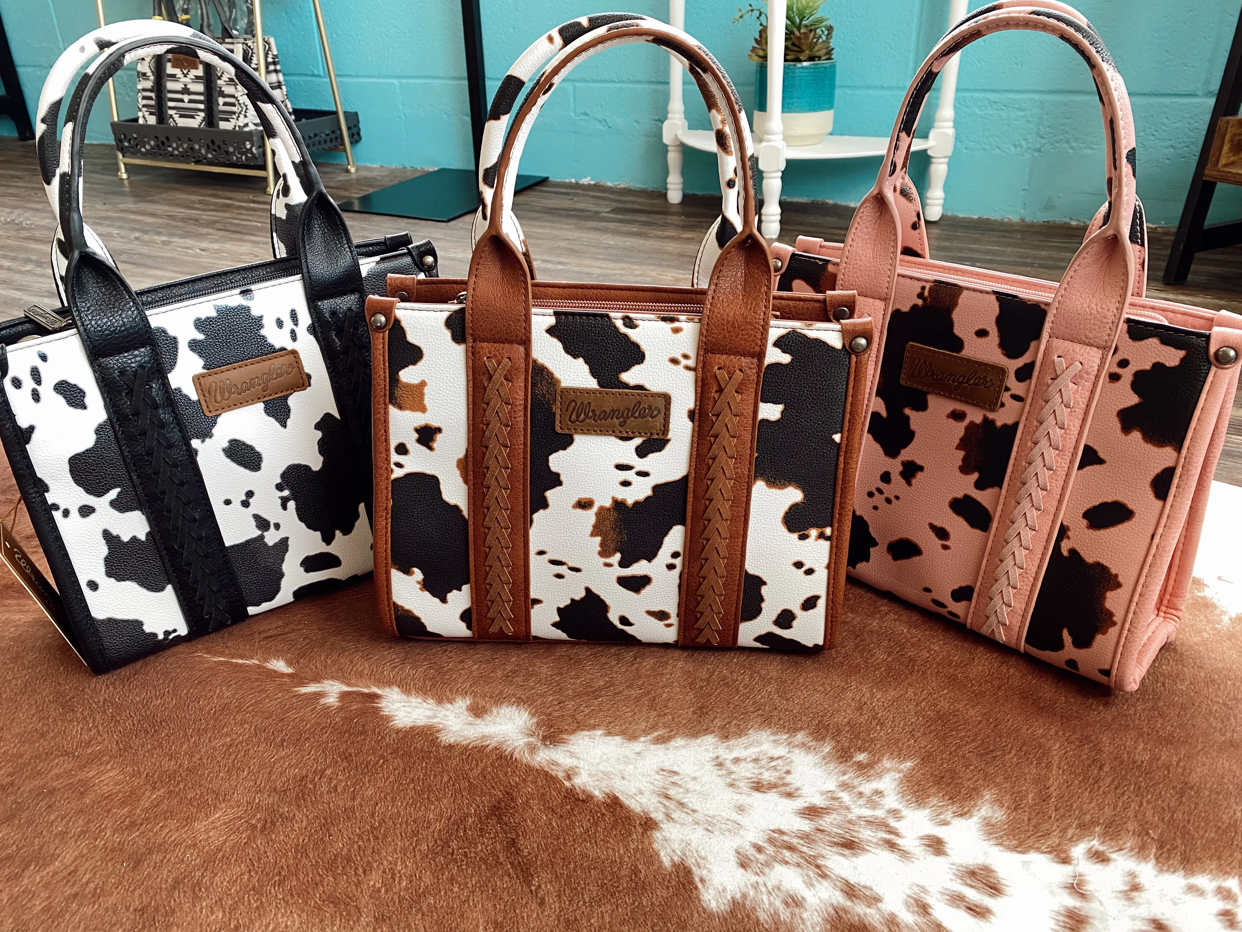 WRANGLER Concealed Cow Print Crossbody Bag