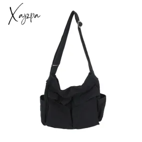 Xajzpa - Women for Vintage Satchel Casual Canvas Female Luxury Designer Handbag Solid Large Capacity Shoulder Bags School Messenger Bags