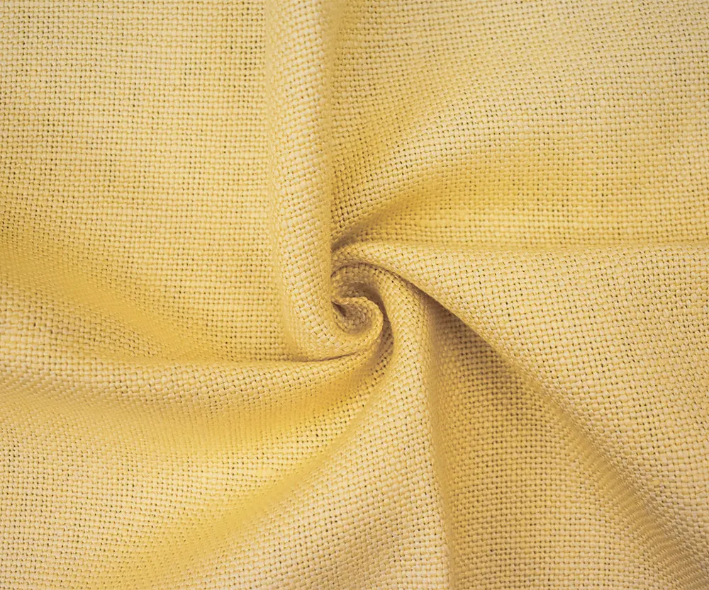 Yellow Moygashel Solid Woven Irish Linen Home Decorating Fabric