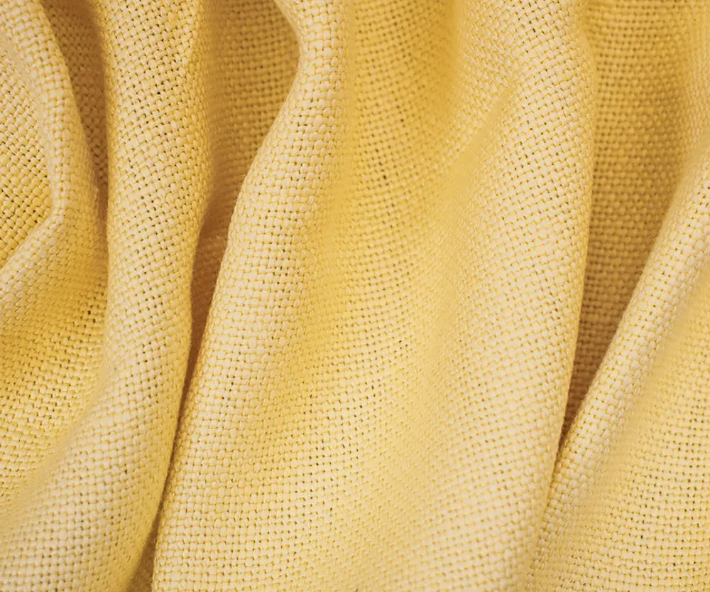 Yellow Moygashel Solid Woven Irish Linen Home Decorating Fabric