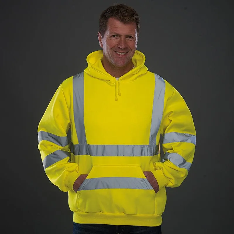 Yoko Hi-Vis Pull-Over Hoodie Sweatshirt Soft Feel